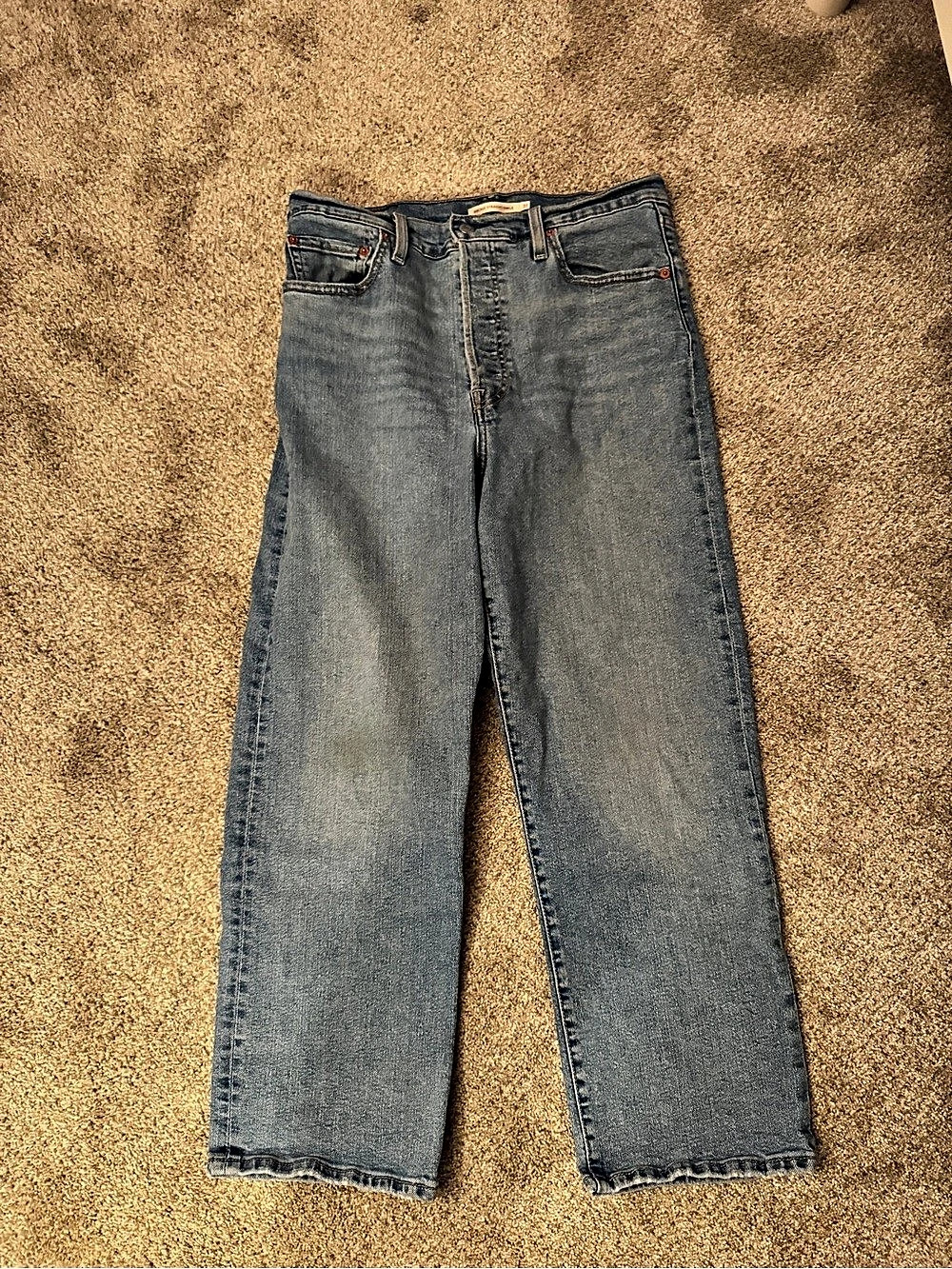 Levi's Ribcage Straight Ankle Jeans Waist 31 Blue